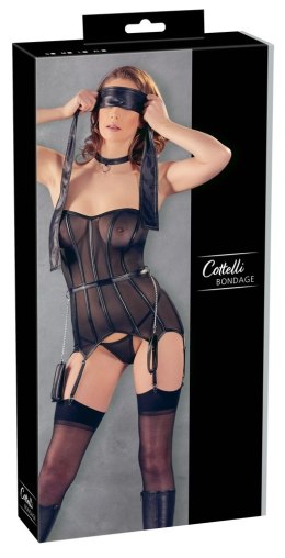 Cottelli Bondage - Seksowny Gorsecik Z Szalem Obrożą I Kajdankami L