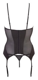 Cottelli LINGERIE - Seksowna Koszulka Z Paskami Do Pończoch + Stringi Czarne XL