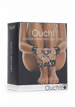 Kajdanki Leather Hand And Legcuffs - Black