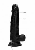 Vibrating Realistic Cock - 8" - With Scrotum - Black