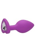 Diamond Heart Butt Plug - Regular - Purple