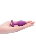 Diamond Heart Butt Plug - Regular - Purple