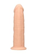 Żylaste silikonowe dildo mocna przyssawka 15 cm