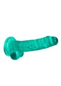 Silikonowe zielone dildo z mocną przyssawką 19 cm