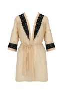 Bielizna-DAISY PEIGNOIR beige L/XL