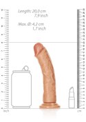 Czarne silikonowe dildo z mocną przyssawką 20 cm