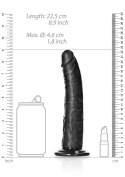 Czarne silikonowe dildo z mocną przyssawką 22,5 cm