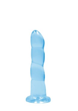 Dildo niebieskie spiralne z mocną przyssawką 18 cm