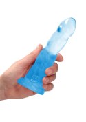 Dildo niebieskie spiralne z mocną przyssawką 18 cm