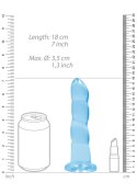 Dildo niebieskie spiralne z mocną przyssawką 18 cm