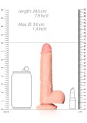 Duże żylaste miękkie dildo z mocną przyssawką 20cm