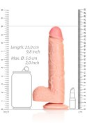 Duży żylasty penis dildo z mocnaą przyssawką 25 cm