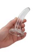 Lekko zagięte małe przezroczyste sex dildo 12 cm