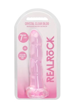 Różowe żelowe silikonowe dildo z przyssawką 18 cm