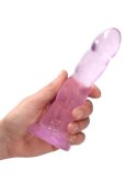 Różowe żelowe silikonowe dildo z przyssawką 18 cm