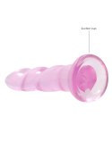 Różowe żelowe silikonowe dildo z przyssawką 18 cm