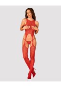 Koronkowe bodystocking erotyczny czerwone XL/XXL