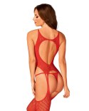 Koronkowe bodystocking erotyczny czerwone XL/XXL