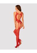 Koronkowe bodystocking erotyczny czerwone XL/XXL