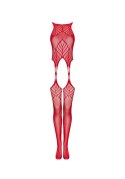 Koronkowe bodystocking erotyczny czerwone XL/XXL