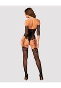 Strój erotyczny koronka bodystocking czarne S/M/L