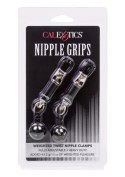 Weighted Twist Nipple Clamps Silver