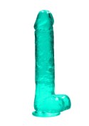 9"""" / 25 cm Realistic Dildo With Balls - Turquoise