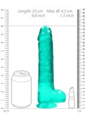 9"""" / 25 cm Realistic Dildo With Balls - Turquoise