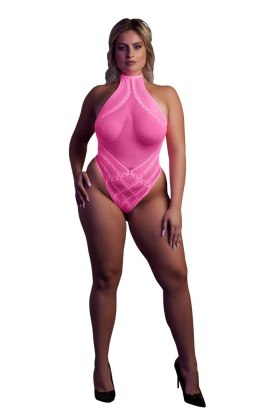 Body with Halter Neck - Neon Pink - XL/XXXXL