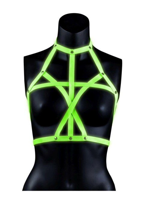 Bra Harness - Glow in the Dark - Neon Green/Black - S/M