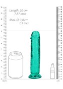 Żelowe zielone dildo z przyssawką waginalne i analne 20 cm