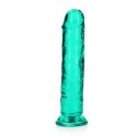 Żelowe zielone dildo z przyssawką waginalne i analne 22 cm