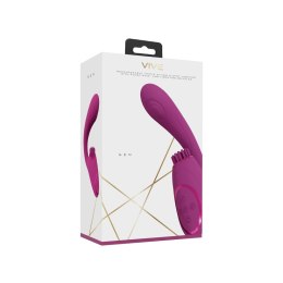 Gen - Rechargeable Triple Action G-Spot Vibrator with Pulse Wave and Vibrating Bristles - Pink