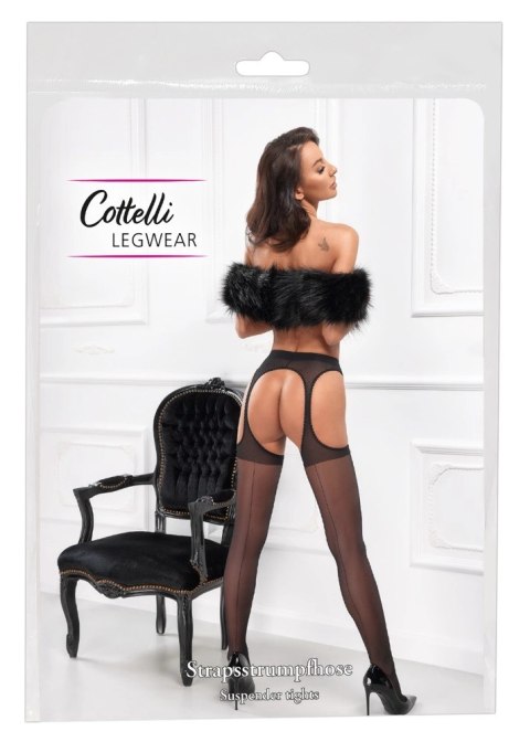 Cottelli LEGWEAR - Czarne Rajstopy Do Pończoch Z Delikatną Koronką 4