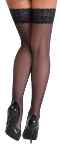 Cottelli LEGWEAR - Eleganckie Czarne Pończochy Z Piękną Koronką 2