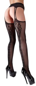 Cottelli LEGWEAR - Rajstopy Z Pasem Do Pończoch Z Otwartym Kroczem S/M