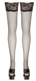 Cottelli LEGWEAR - Czarne Klasyczne Pończochy Z Wysoką Koronką 6