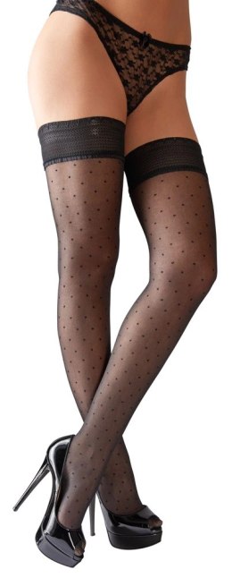 Cottelli LEGWEAR - Czarne Pończochy Samonośne Z Kropeczkami 4