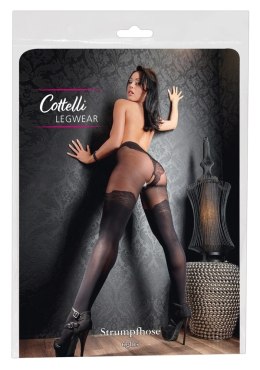 Cottelli LEGWEAR - Czarne Rajstopy Z Eleganckim Wzorem Nad Kolano 3