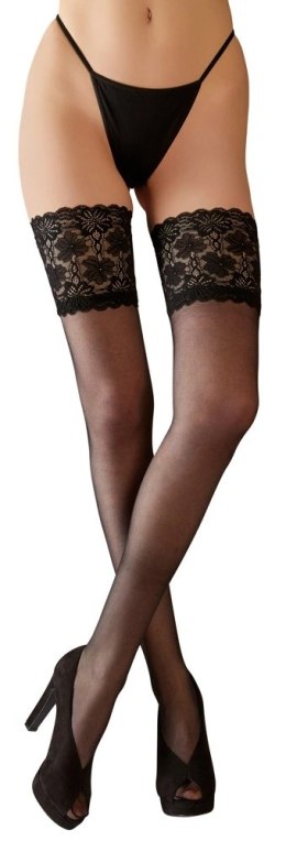 Cottelli LEGWEAR - Seksowne Czarne Pończochy Z Wysoką Koronką 2