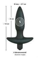 Wibrująca Wtyczka Analna Z Uchwytem Mała(13cm) - Black Velvets