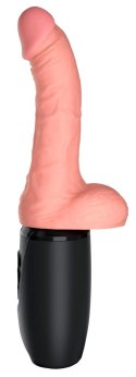 King Cock Plus - Realistyczny Wibrator Z Funkcją Ciepła I Wstrząsów 17 CM Jasny Kolor Skóry