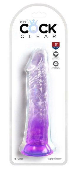 King Cock Clear - Realistyczne Dildo Z Przyssawką Przezroczyste-Fioletowe 20 CM