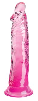 King Cock Clear - Realistyczne Dildo Z Przyssawką Przezroczyste-Różowe 20 CM