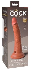 King Cock Elite - Realistyczne Silikonowe Dildo Z Przyssawką 18 CM Ciemny Kolor Skóry