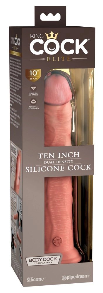 King Cock Elite - Realistyczne Silikonowe Dildo Z Przyssawką 25 CM Jasny Kolor Skóry