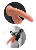 King Cock Plus - Realistyczne Dildo Z Kulkami W Jądrach I Przyssawką 18 CM Ciemny Kolor Skóry