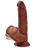 King Cock Plus - Realistyczne Dildo Z Kulkami W Jądrach I Przyssawką 20 CM Ciemny Kolor Skóry