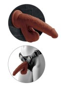 King Cock Plus - Realistyczne Dildo Z Kulkami W Jądrach I Przyssawką 20 CM Ciemny Kolor Skóry