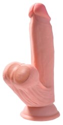 King Cock Plus - Realistyczne Dildo Z Kulkami W Jądrach I Przyssawką 18 CM Jasny Kolor Skóry